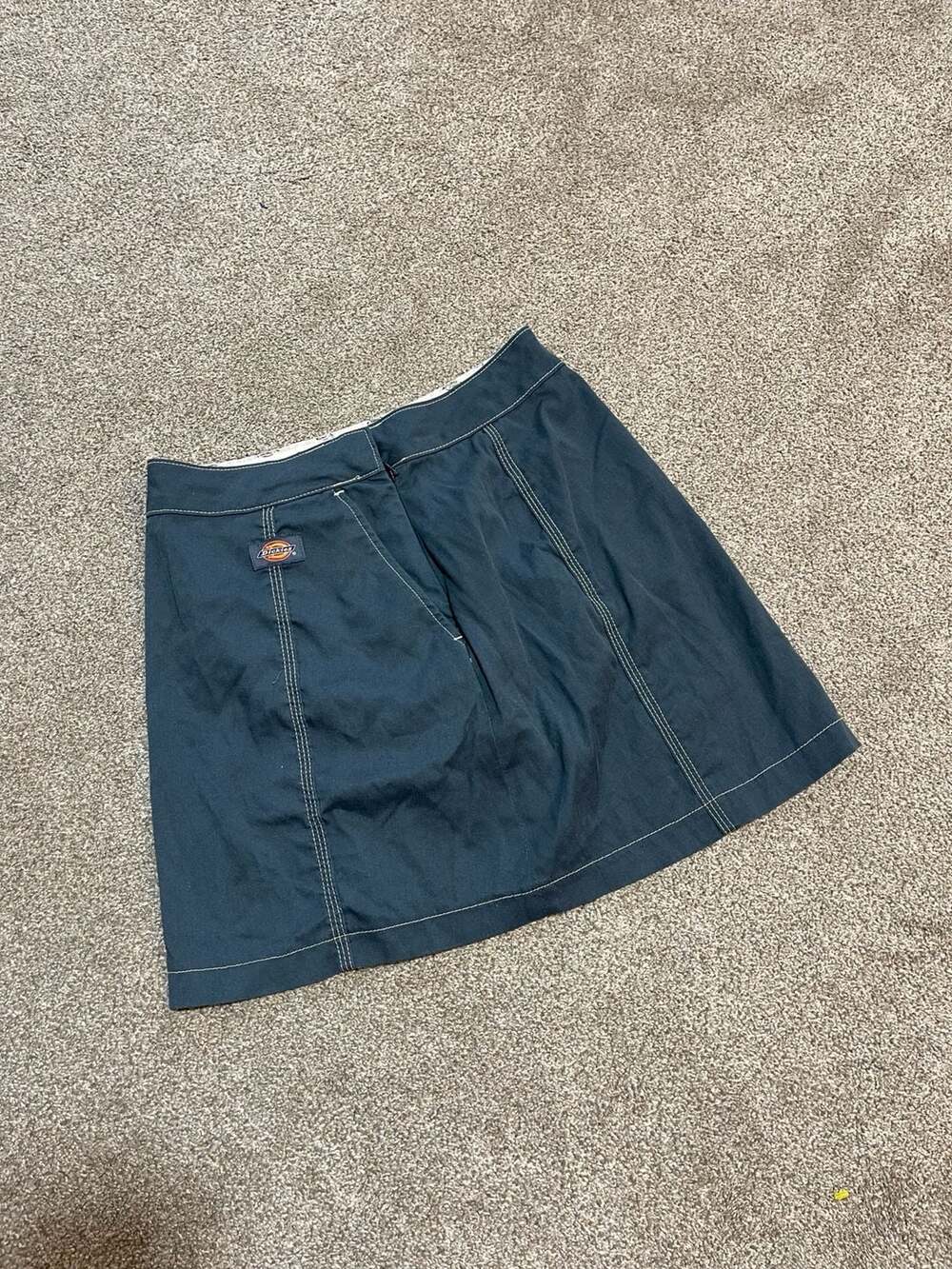 Dickies Womens Contrast Stitch Mini Skirt Dark Blue Size 27